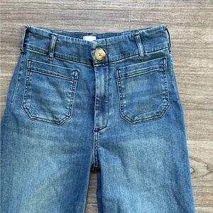 Maeve Collete Cropped High Rise Blue Wide Leg Jeans